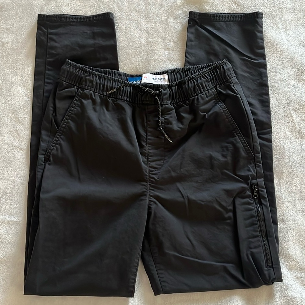 Boys Old Navy Tech Taper Flex Black Pants- Size XL (14-16)